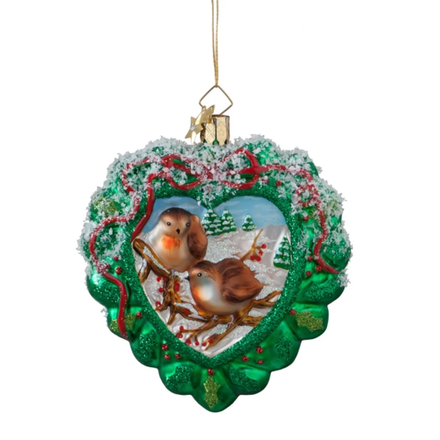 "Poesie in Glas Heart Wreath - Elegant Glass Floral Decor for Home & Gifts"