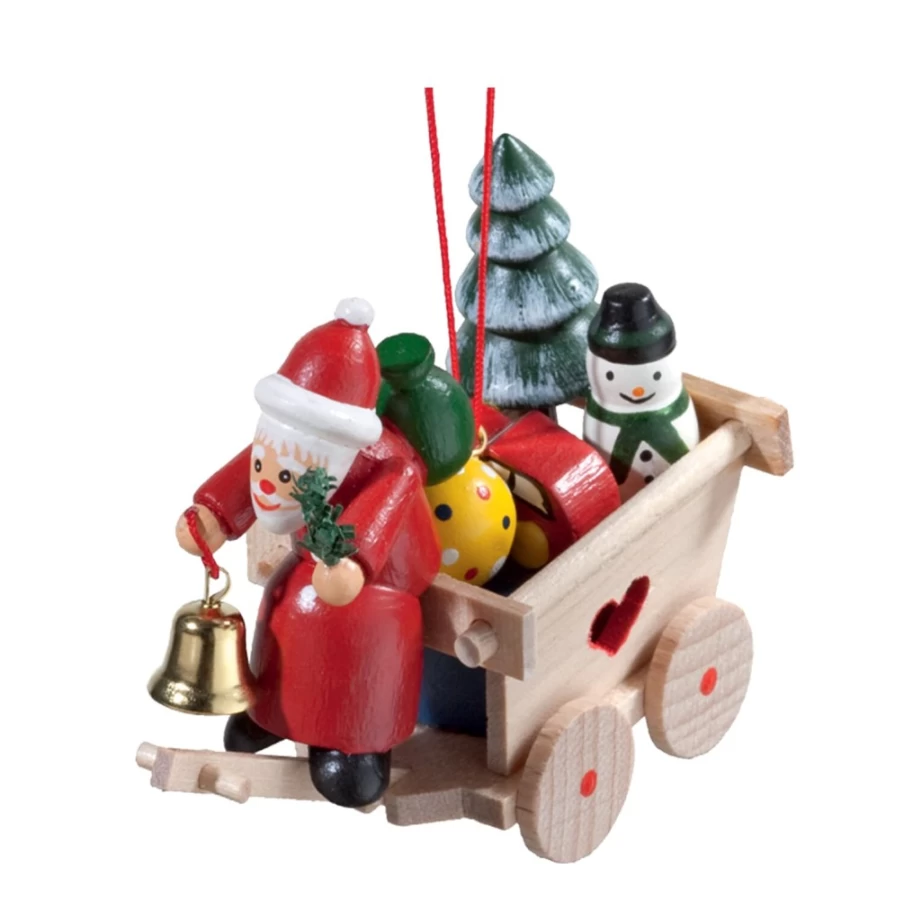 "Käthes Original Santa's Gift Cart - Handcrafted Christmas Decoration & Festive Holiday Collectible"