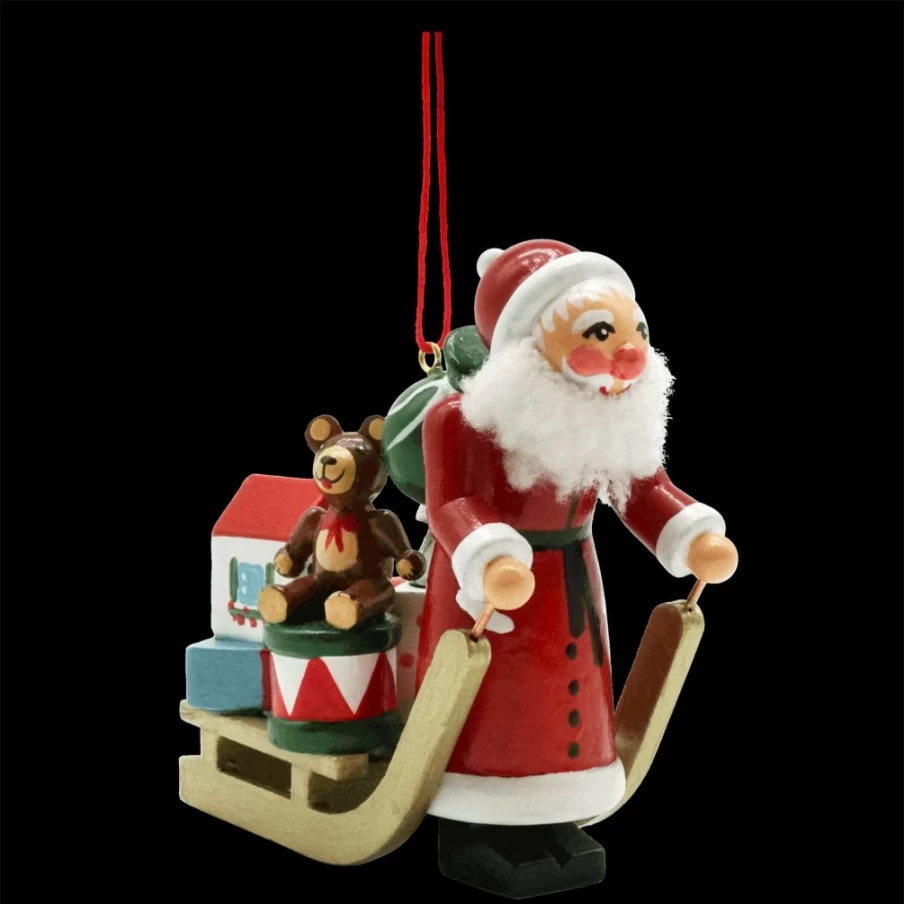 "Käthes Original Santa With Sleigh Christmas Decoration – Handcrafted Holiday Figurine"