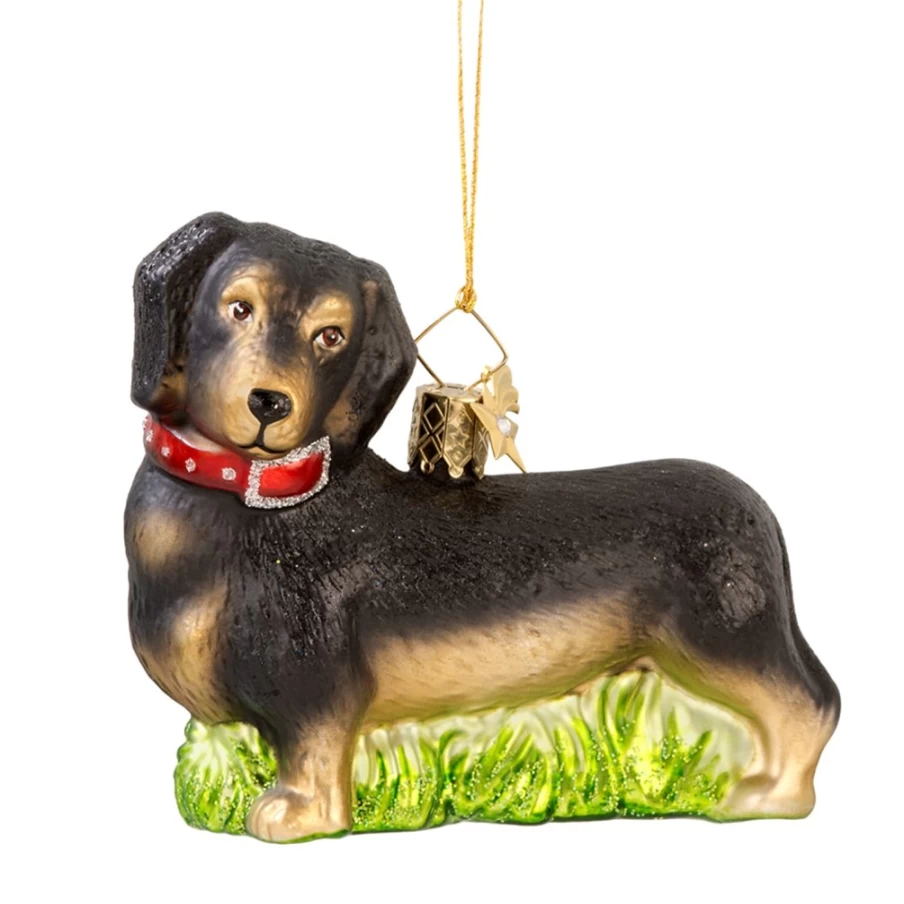 "Poesie in Glas Dachshund Figurine - Handcrafted Glass Dog Decor"