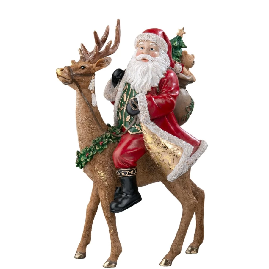 "Käthe Wohlfahrt Santa On Reindeer Christmas Ornament – Handcrafted German Holiday Decoration"