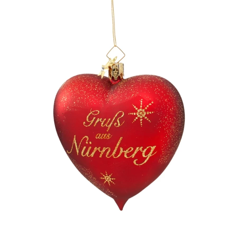 "Poesie in Glas Heart 'Grus Aus Nürnberg' - Elegant Glass Art Piece"