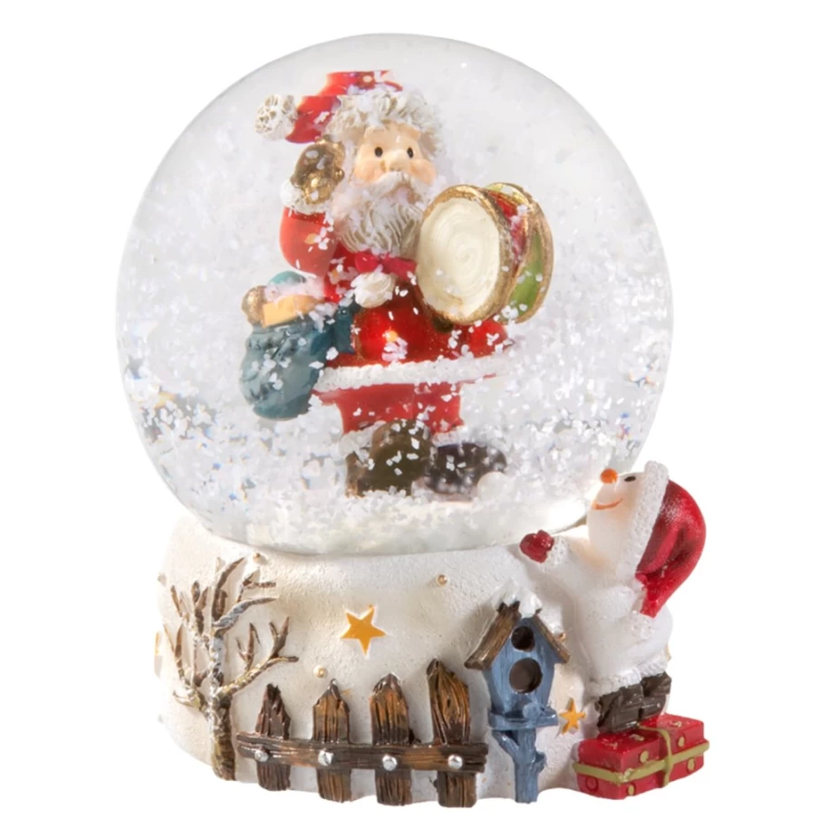 Käthe Wohlfahrt Small Drum Roll Musical Snow Globe Collectible Christmas Decoration