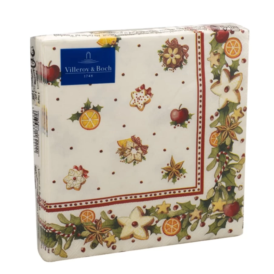 "Käthe Wohlfahrt Christmas-Themed Paper Napkins | Festive Biscuit Design"