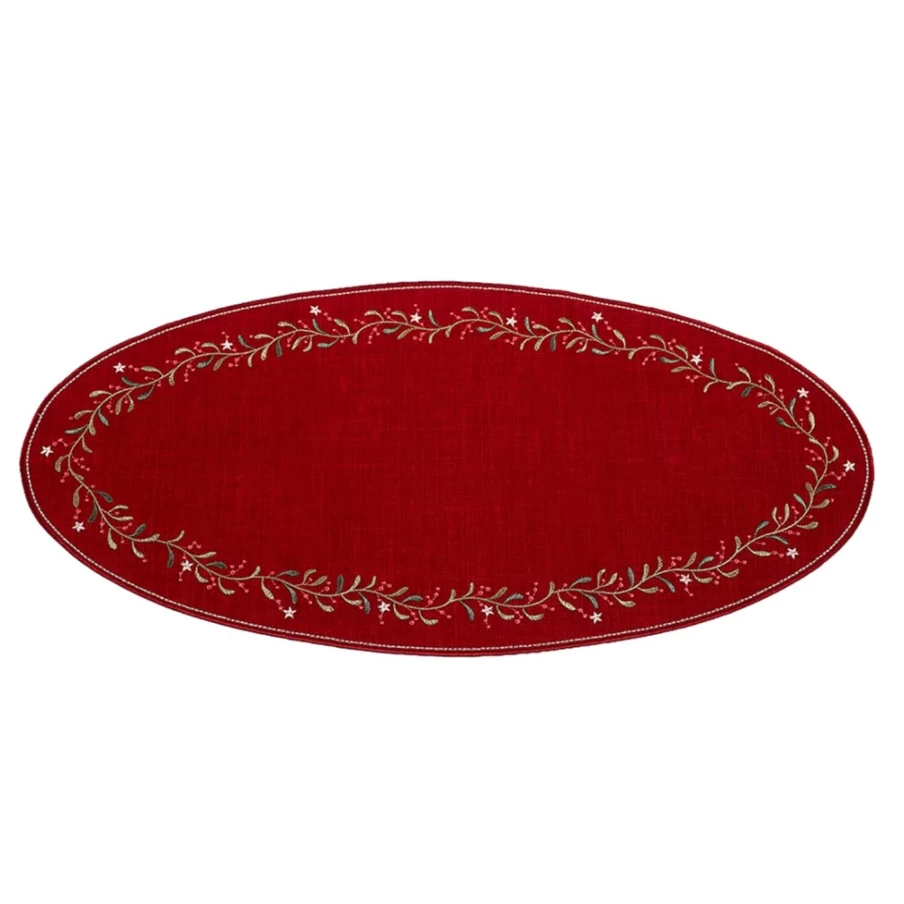 "Käthe Wohlfahrt Mistletoe Christmas Tablecloth 11 x 22.8 Inch Festive Holiday Dining Decor"