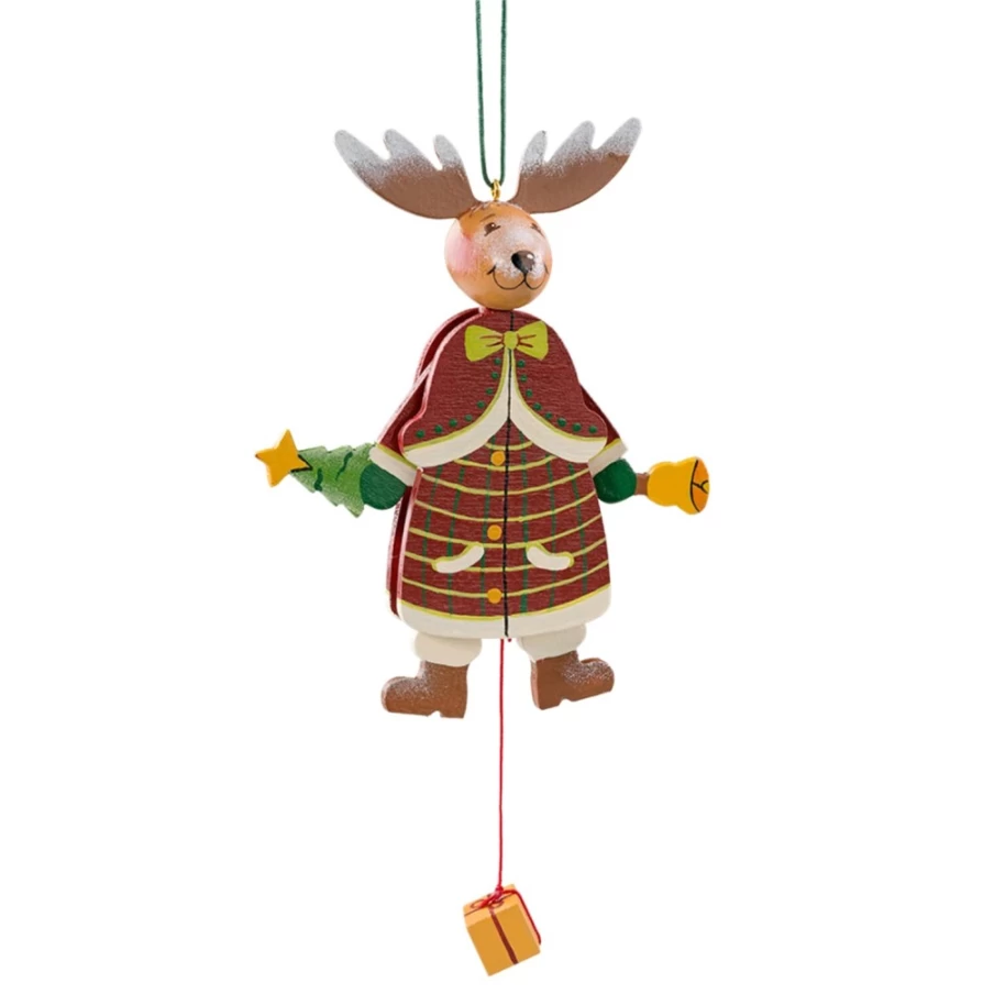Käthes Original Jumping Jack Animated Christmas Moose Holiday Decoration