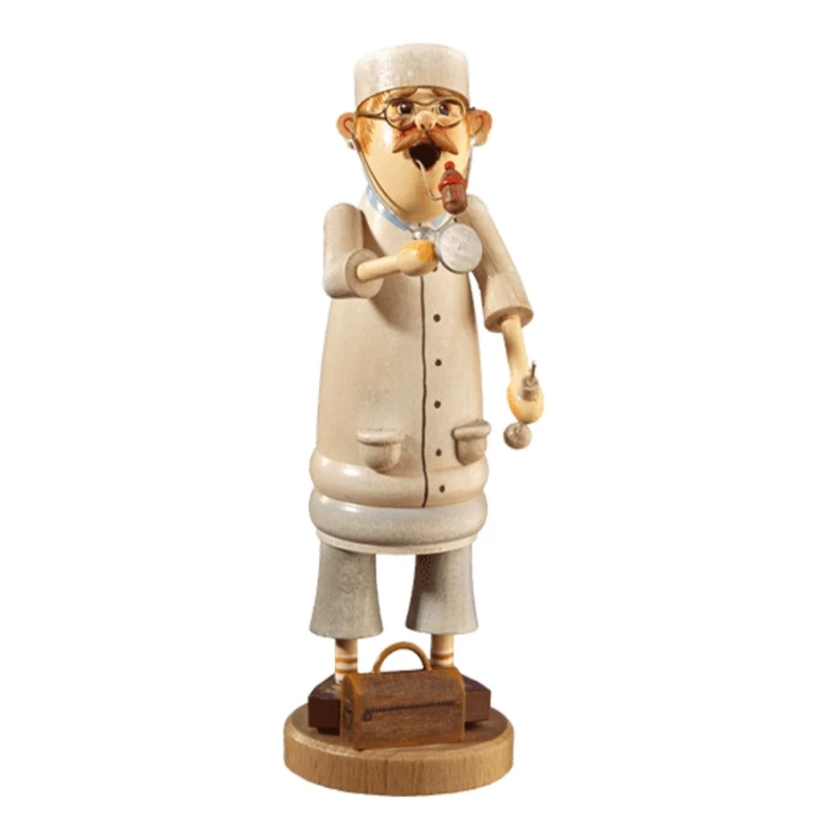 Käthes Original "Doctor" Incense Smoker - Handcrafted Holzmannl Figurine for Aromatic Home Decor