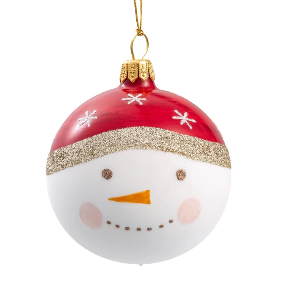 Käthe Wohlfahrt 7cm Glass Snowman Bauble Christmas Ornament Holiday Decoration