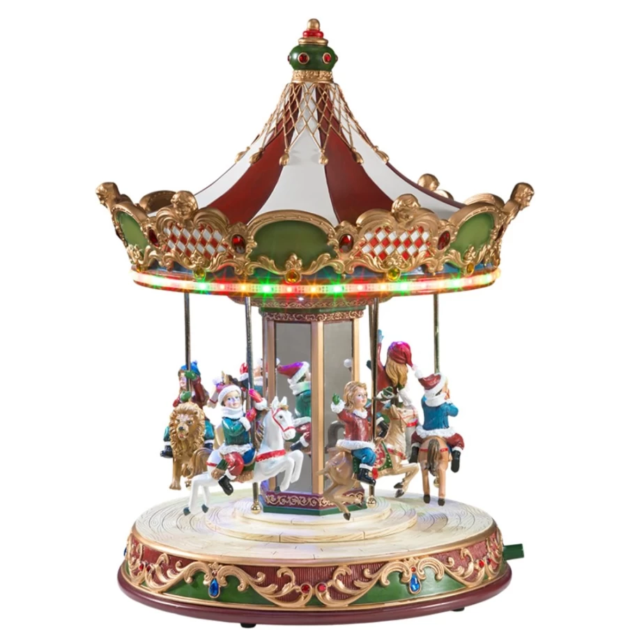 "Käthe Wohlfahrt Large Musical Carousel Box - Handcrafted German Christmas Decor"