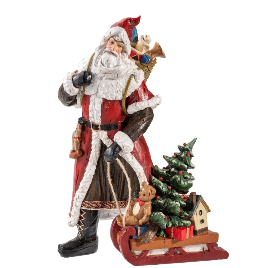 "Käthe Wohlfahrt Santa With Sledge Christmas Decoration – Handcrafted German Holiday Collectible"