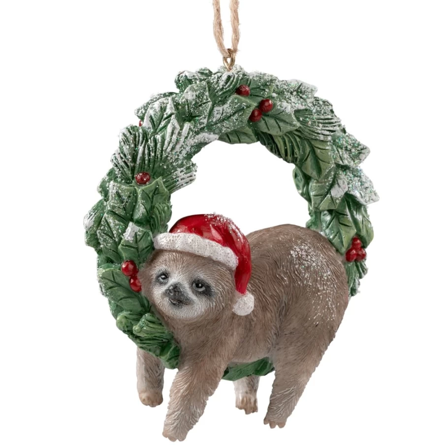 "Käthe Wohlfahrt Advent Wreath with Sloth - Festive Christmas Decoration"
