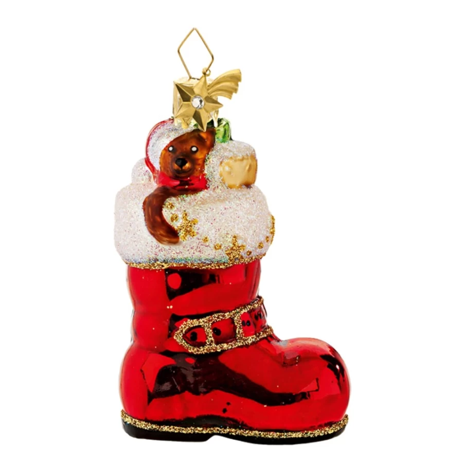 Poesie in Glas Santa's Boot Christmas Decoration - Festive Holiday Decor