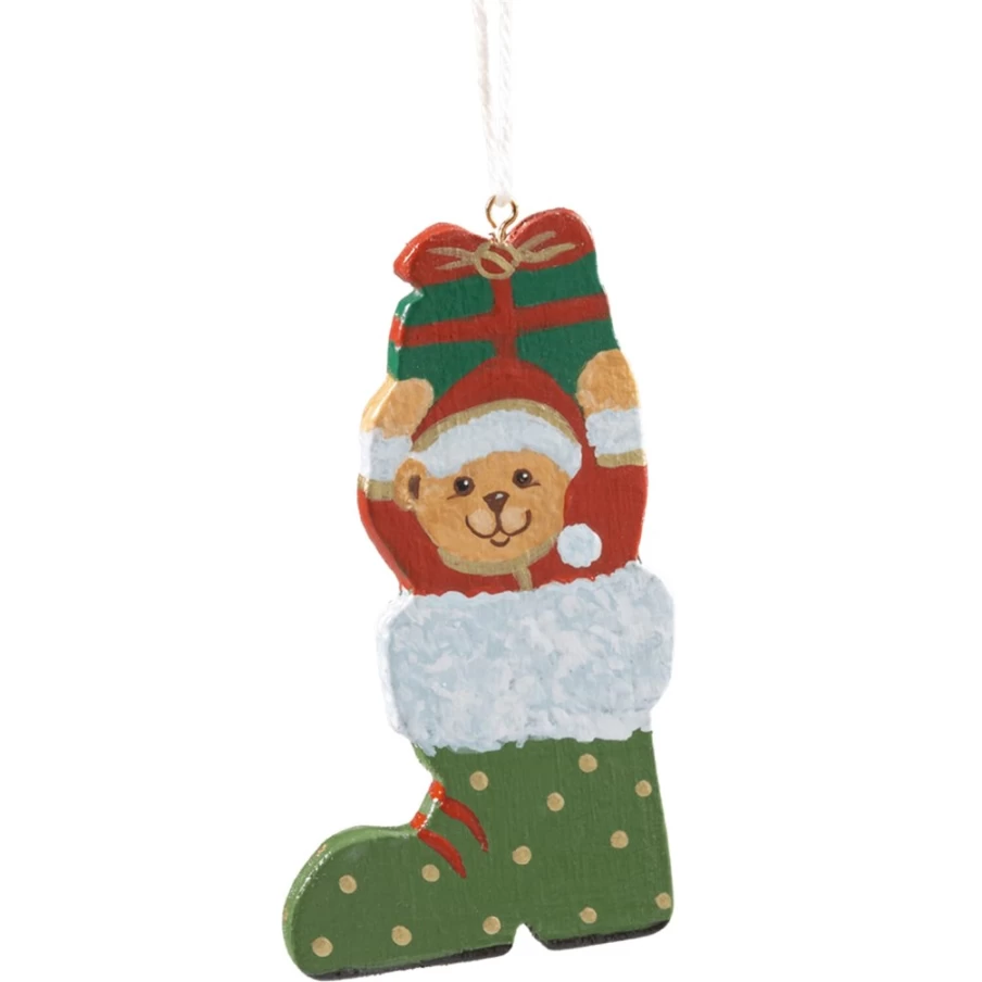 "Käthes Original Green Christmas Teddy Bear in Boots – Festive Holiday Plush Toy"