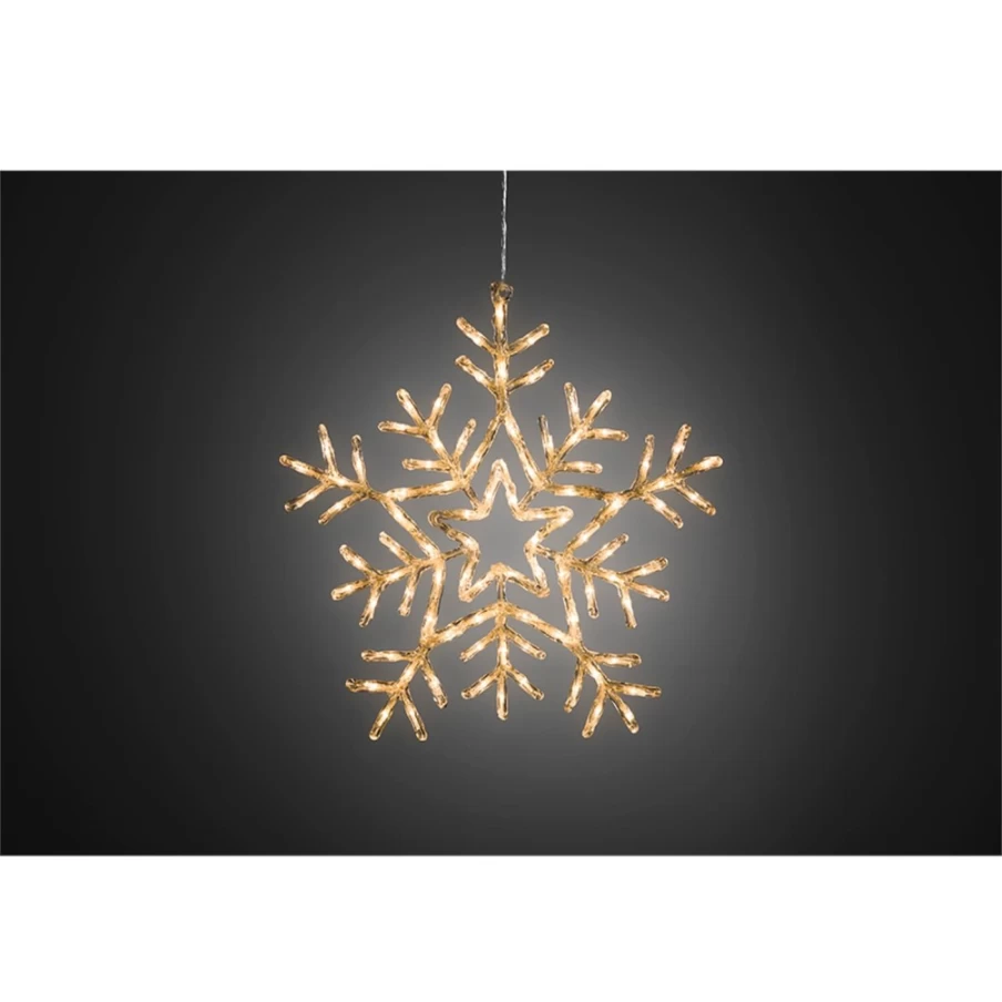 KONSTSMIDE 58cm Outdoor Acrylic Snowflake LED Decoration - Weatherproof Christmas Lighted Snowflake for Garden & Patio
