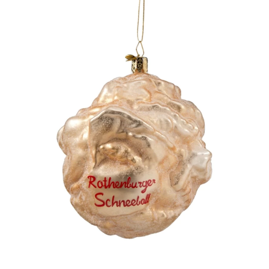 Poesie in Glas Rothenburger Schneeballen Christmas Glass Ornament - Handmade Decorative Holiday Tree Decoration