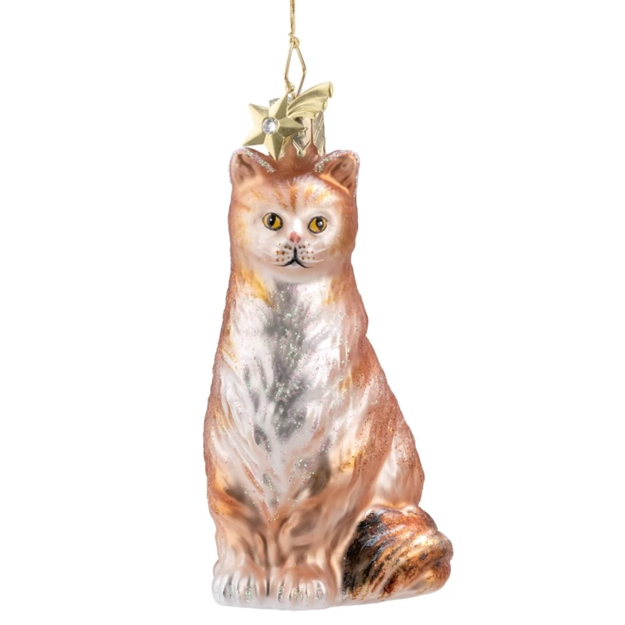 "Poesie in Glas Maine Coon Cat Figurine – Handcrafted Collectible Glass Sculpture"