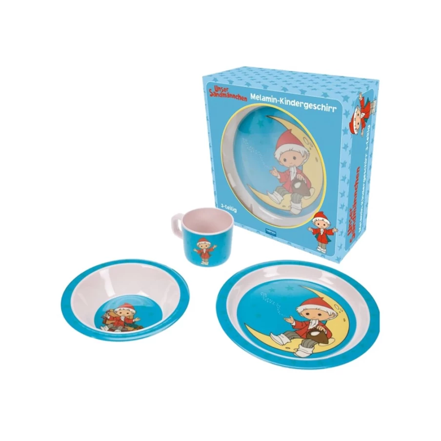 "Trötsch Verlag Melamine Children's Tableware Set 'Our Sandmannchen' – Durable & Kid-Friendly Dishware"