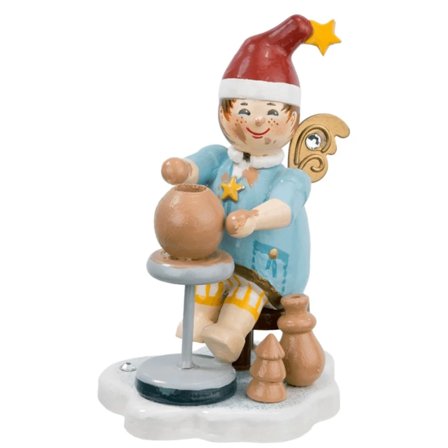 "Käthes Original Angel Throwing A Pot - Handcrafted Ceramic Collectible Figurine"