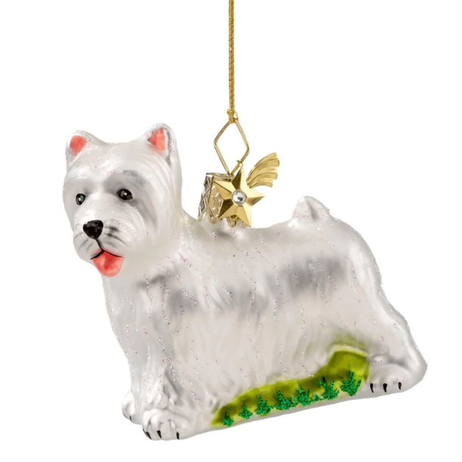 "Poesie in Glas West Highland Terrier (Westie) Collectible Figurine – Handcrafted Dog Statue for Decor"