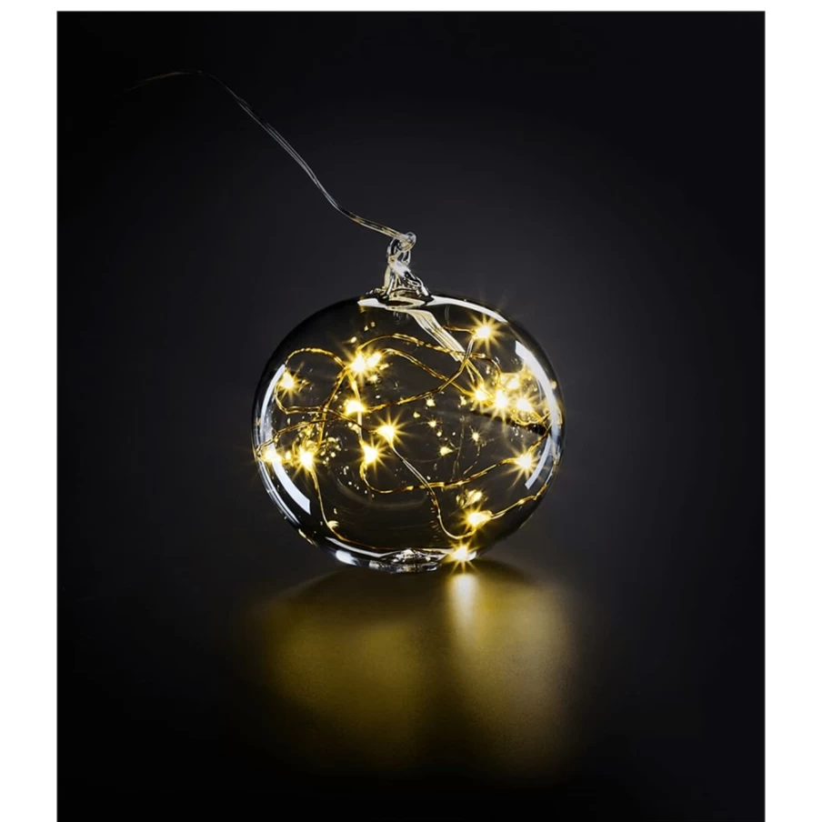 Krinner 3.2 Inch (8Cm) Clear LED Light Bauble - Lumix Style Holiday Decoration