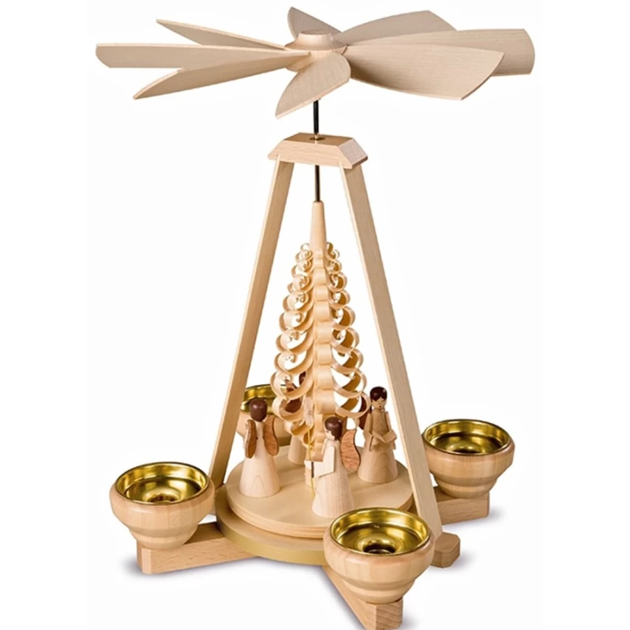 Müller Kleinkunst Tealight Pyramid "Angels" - Decorative Christmas Candle Holder