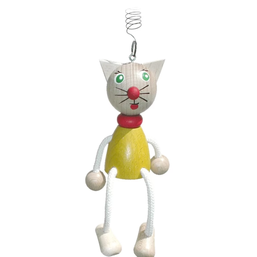 Käthe Wohlfahrt Collectible Swinging Cat Figure - Handcrafted German Decorative Ornament