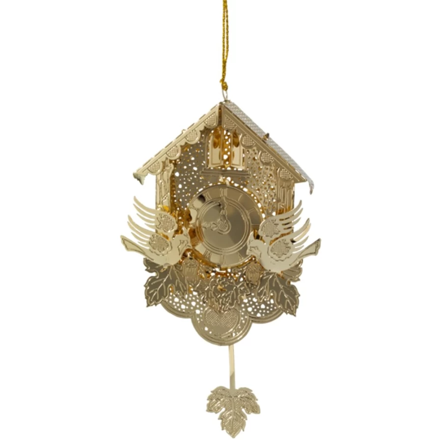"Käthe Wohlfahrt Gold-Plated Cuckoo Clock – Handcrafted German Black Forest Clock"