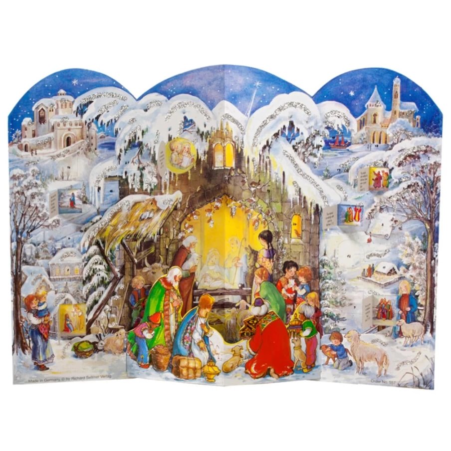 Käthe Wohlfahrt Nativity Scene Advent Calendar - Handcrafted Christmas Countdown Decor