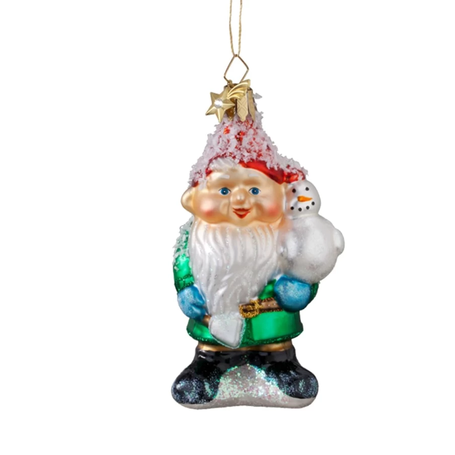 "Poesie in Glas Whimsical Garden Gnome Statue – Hand-Painted Outdoor Decor for Gardens & Lawns"