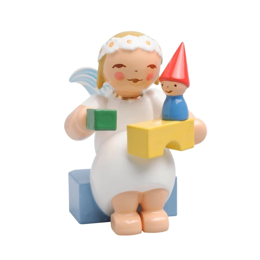 "WENDT & KÜHN Marguerite Angel Figurine with Decorative Building Blocks"