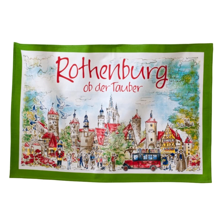 "Käthe Wohlfahrt Rothenburg Christmas Dishtowel - Traditional German Kitchen Towel"