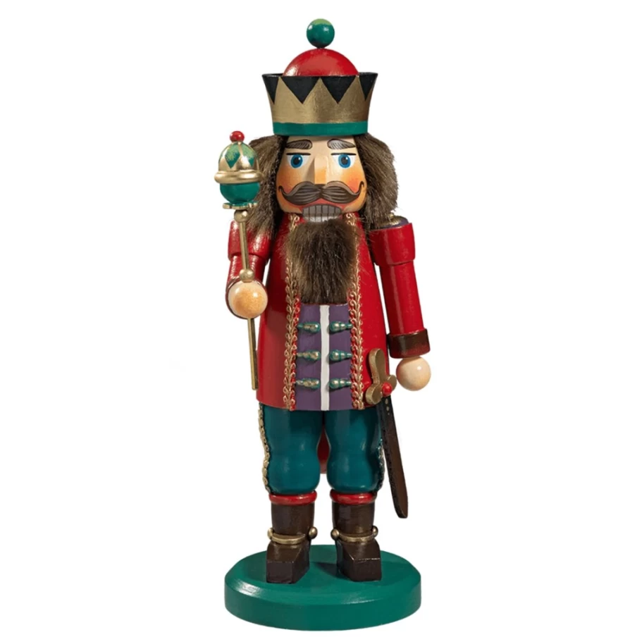 Käthes Original Holzknackl "King" Red - 9.8 Inch Wooden Decorative Figurine