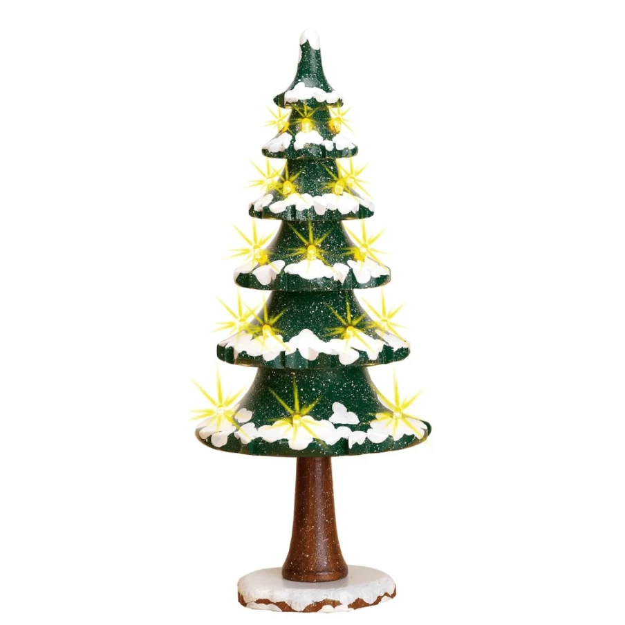 "Hubrig Volkskunst Winter Christmas Tree with Electric Lights for Children's Holiday Decor"