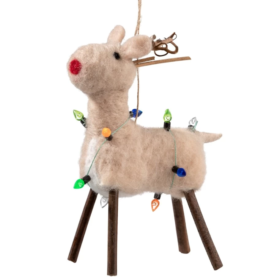 "Käthe Wohlfahrt Reindeer Decor with Fairy Lights - Christmas Holiday Decoration"