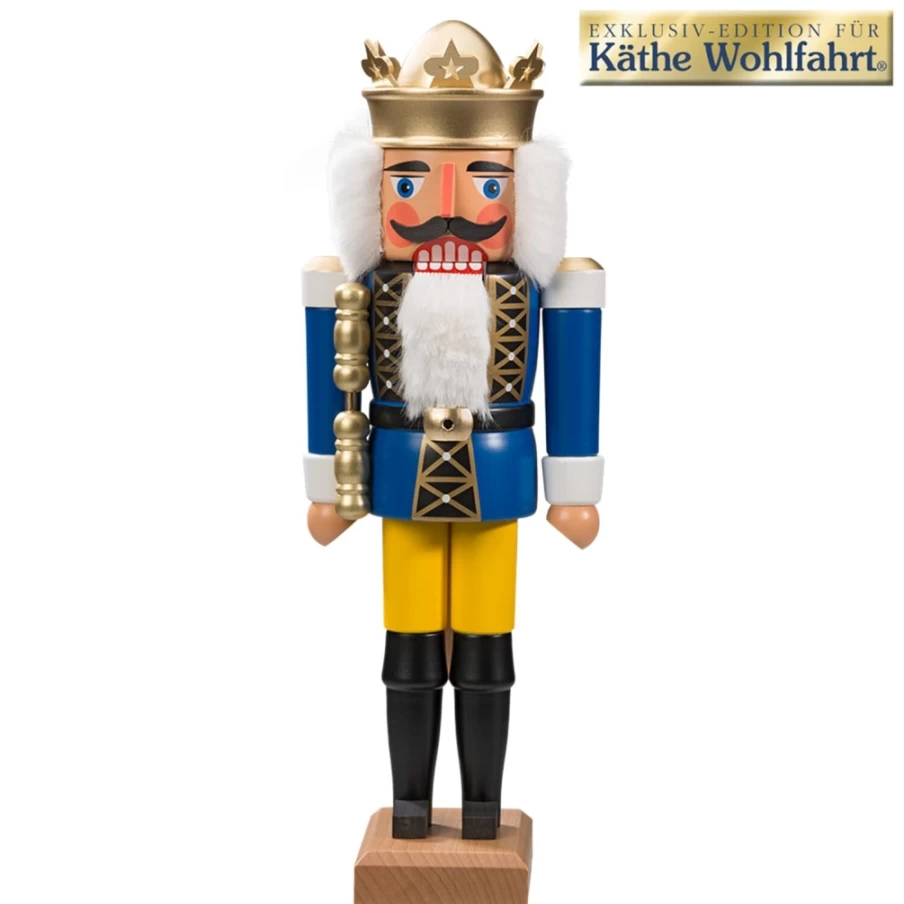 HODREWA 14.2 Inch Blue King Nutcracker - Decorative Christmas Figurine