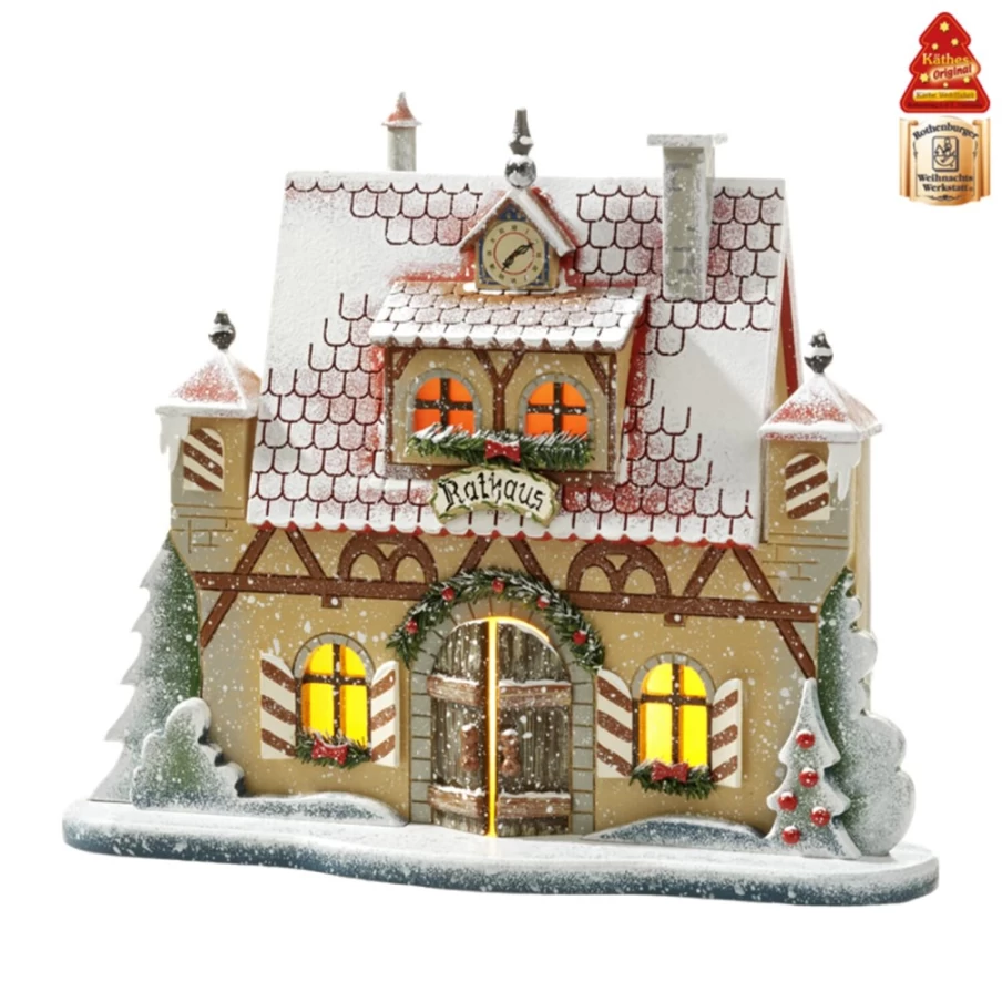 "Käthes Original City Hall Illuminated Collectible Souvenir – Handcrafted German Miniature Building"