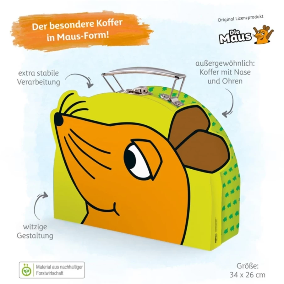 Trötsch Verlag Kids Suitcase "The Mouse" - Children's Travel Luggage with Adorable Mouse Design