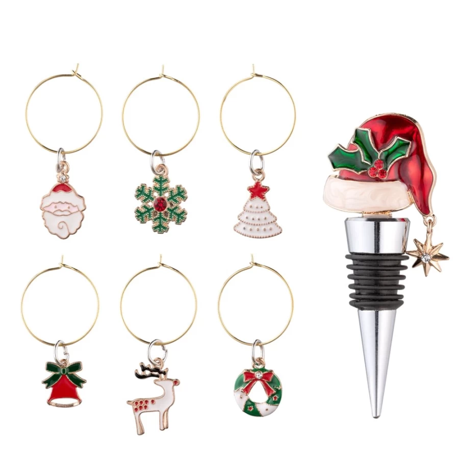 Käthe Wohlfahrt Christmas Santa Hat Bottle Stoppers - Festive Holiday Wine Cork Set