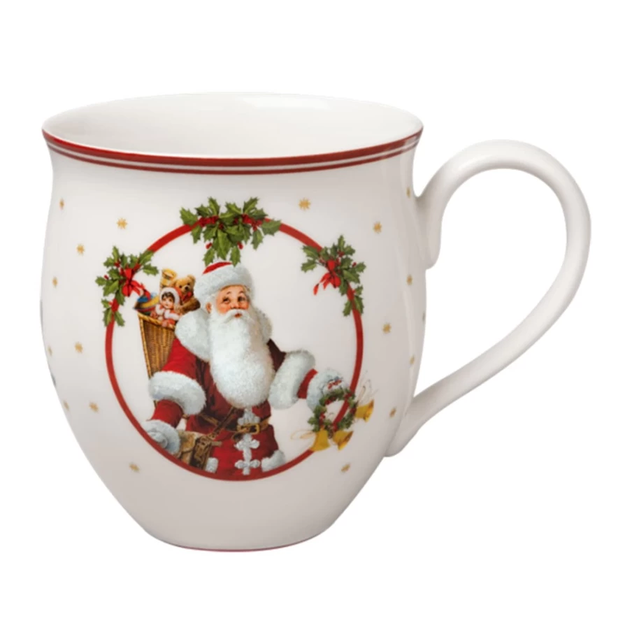 Villeroy & Boch Christmas Santa and Deer Fantasy Mug - Holiday Themed Ceramic Coffee Cup