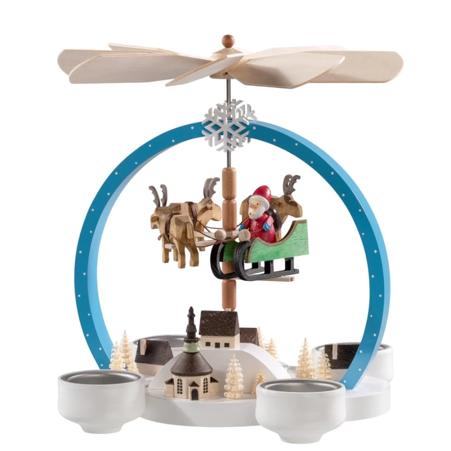"Käthe Wohlfahrt Tealight Pyramid - Colorful Christmas Magic Decoration"