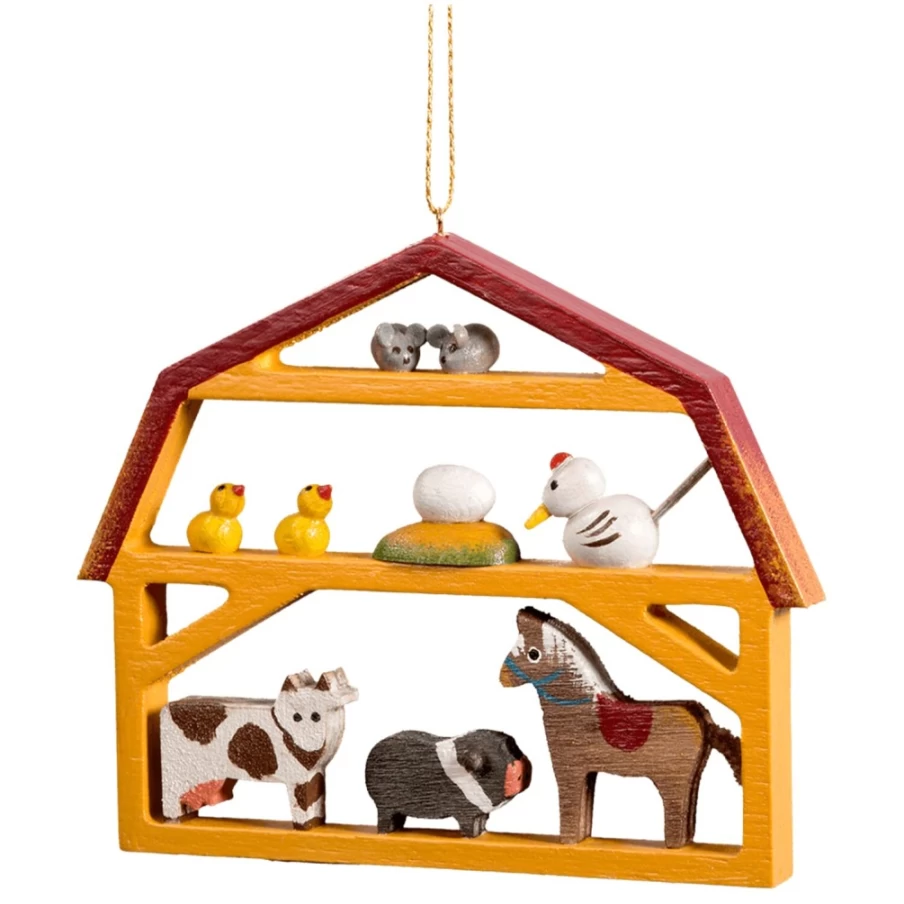 "Käthes Original Handcrafted Barn with Farm Animals – Premium Wooden Toy Set"