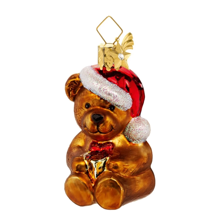 "Poesie in Glas Bear With Present - Adorable Glass Gift for Any Occasion"