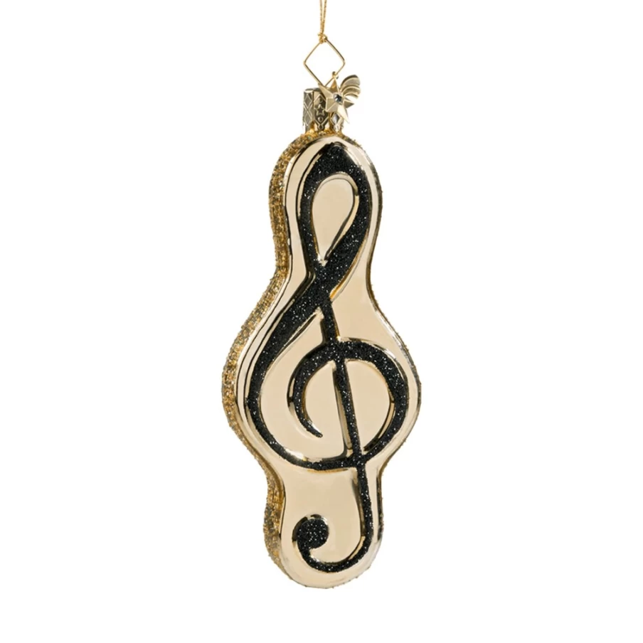 "Poesie in Glas Treble Clef - Elegant Musical Note Glass Decor"
