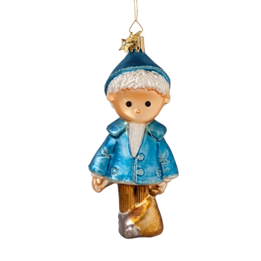 "Poesie in Glas Our Sandmännchen Blue Figurine – Handcrafted Decorative Collectible"