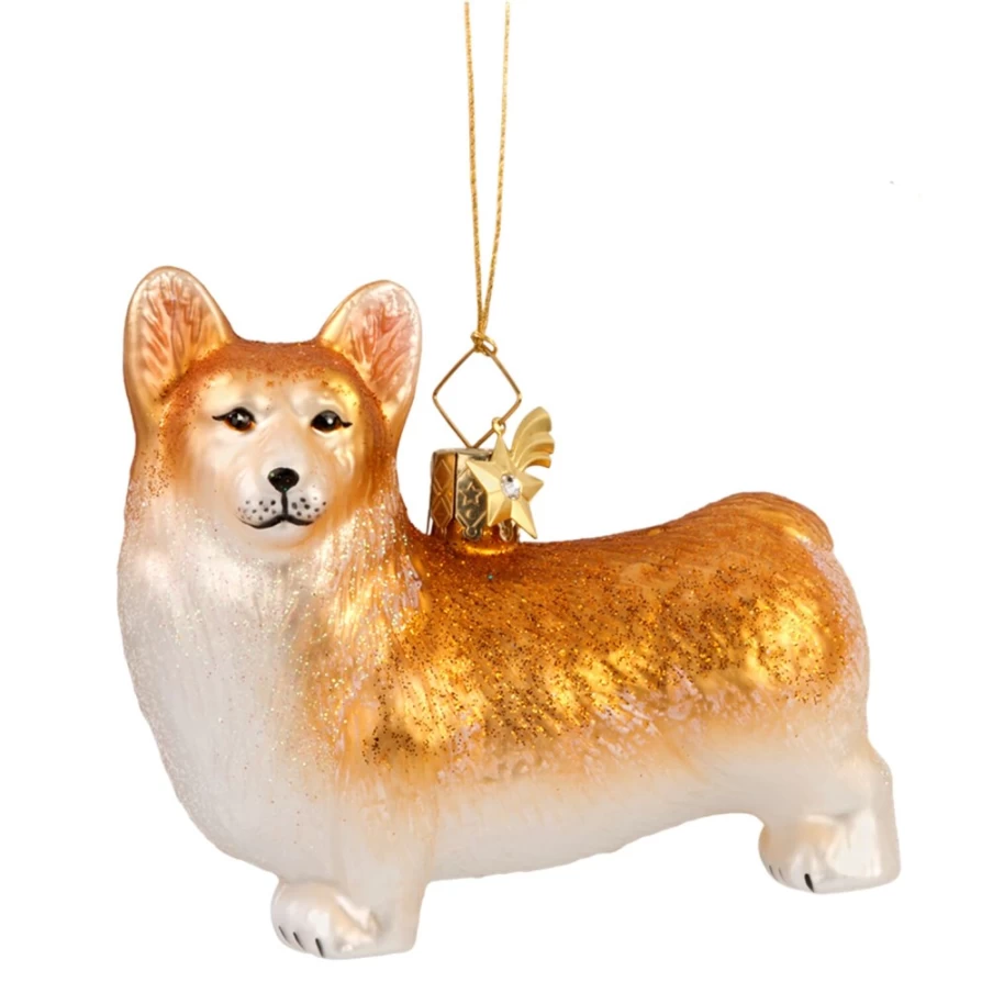 "Poesie in Glas Welsh Corgi Collectible Figurine – Handcrafted Dog Statue for Decor"
