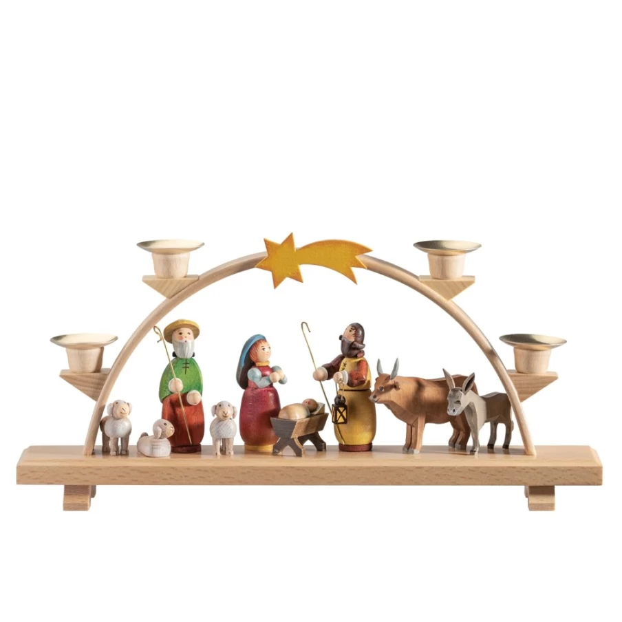 Käthes Original Schwibbogen "Holy Night" - Traditional German Christmas Light Arch Decoration