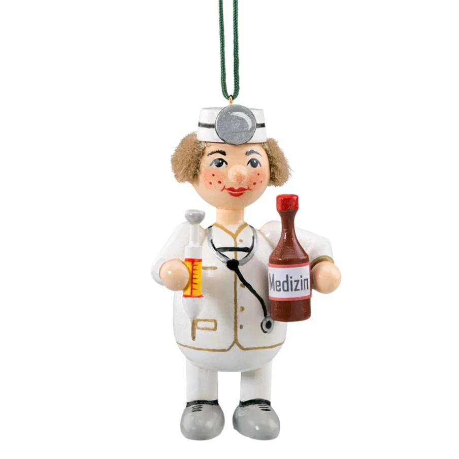 Käthes Original Wooden Doctor Buddy Handmade Figurine - Collectible Wooden Doll
