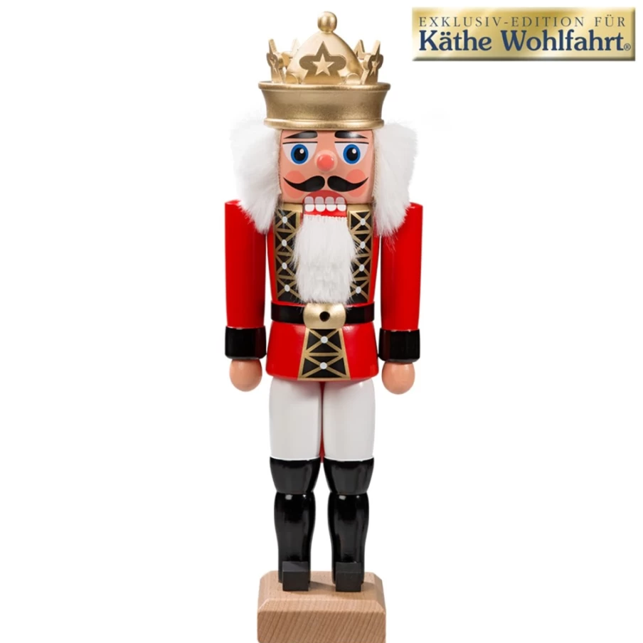 HODREWA 10.6 Inch Red King Nutcracker - Decorative Christmas Figurine