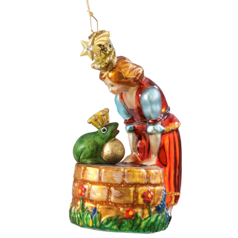 "Poesie in Glas Frog King Figurine – Unique Collectible Art Piece"