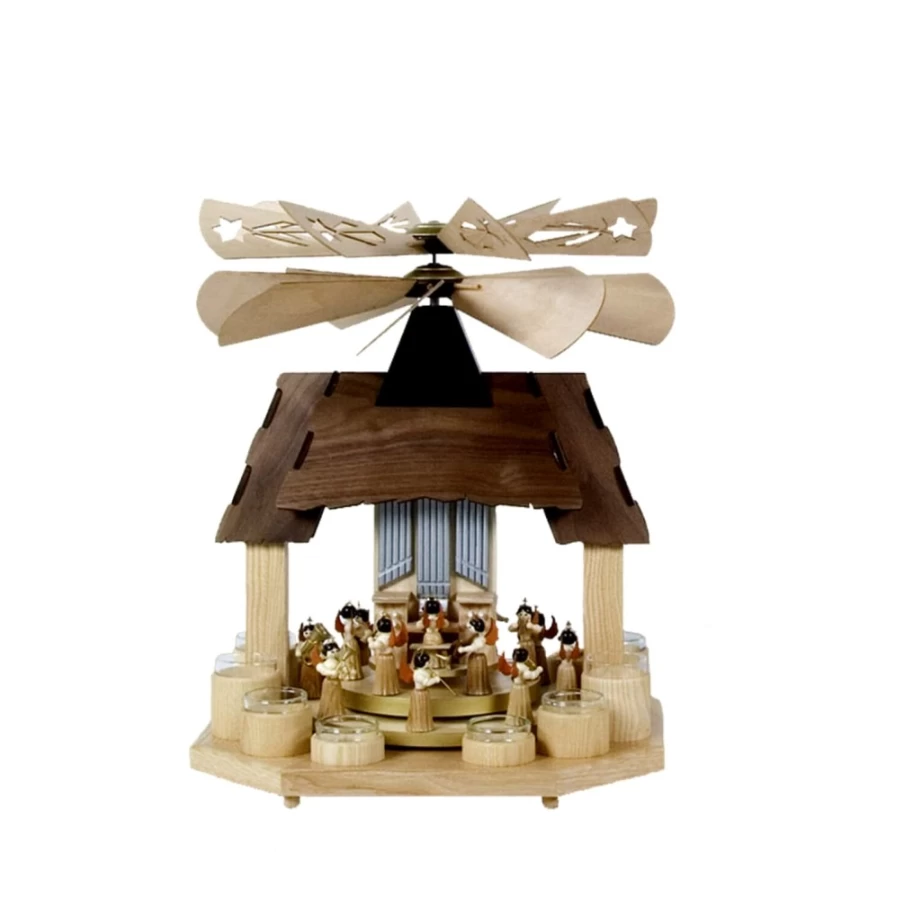 Käthe Wohlfahrt Tealight Pyramid "Angel Orchestra" Christmas Decoration German Handmade Pyramid